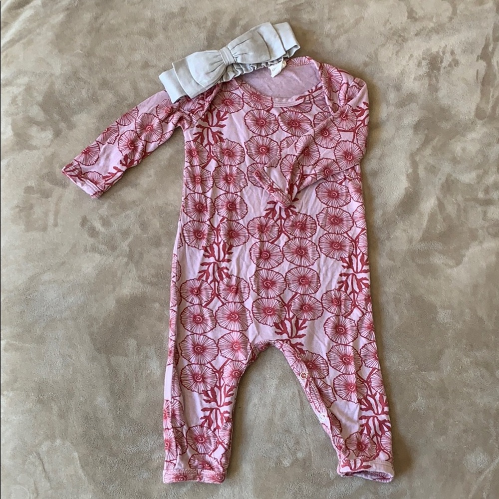 Kate quinn Bamboo footless romper and headband